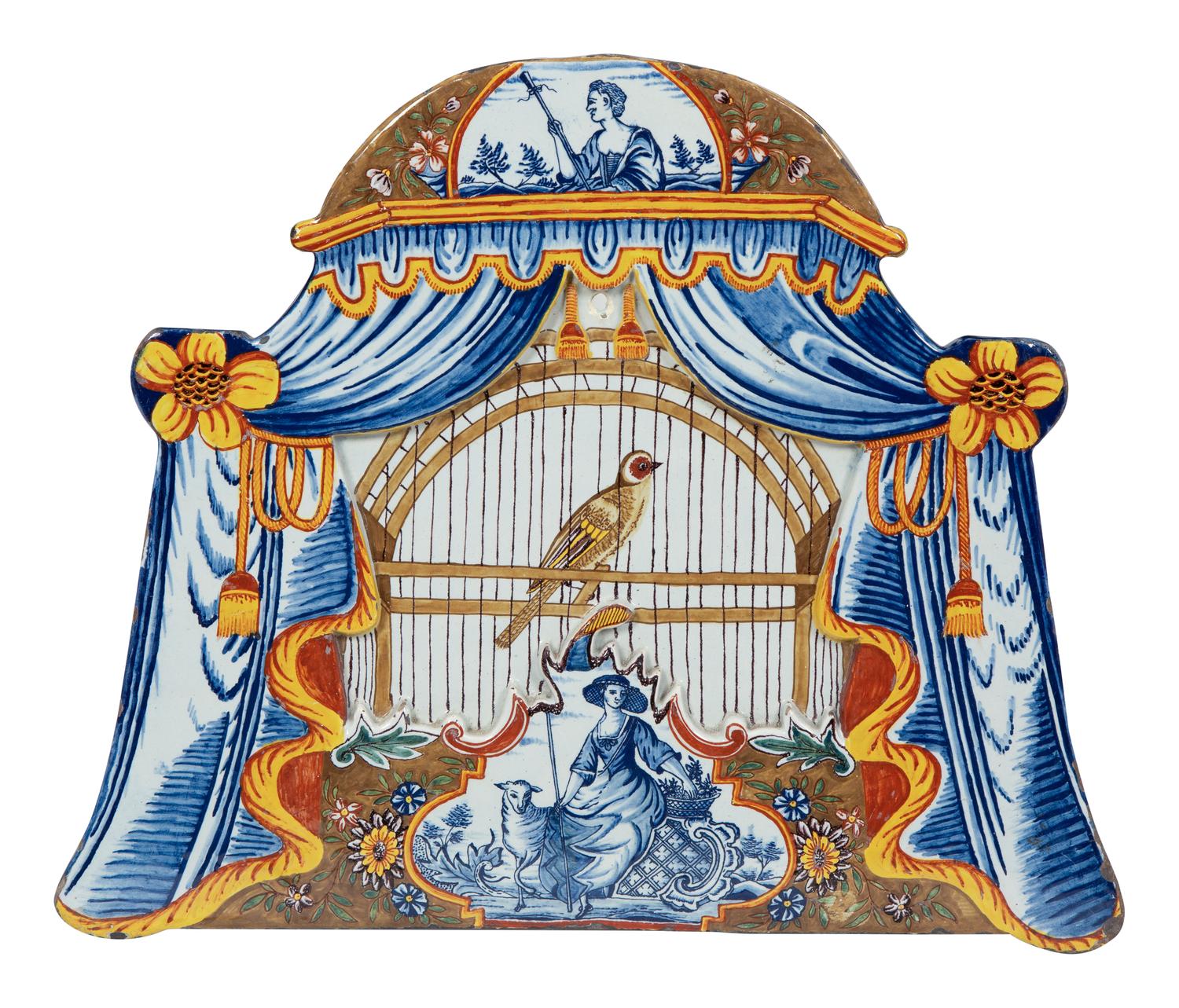 A Pair of Continental Polychrome Faience Wall Plaques