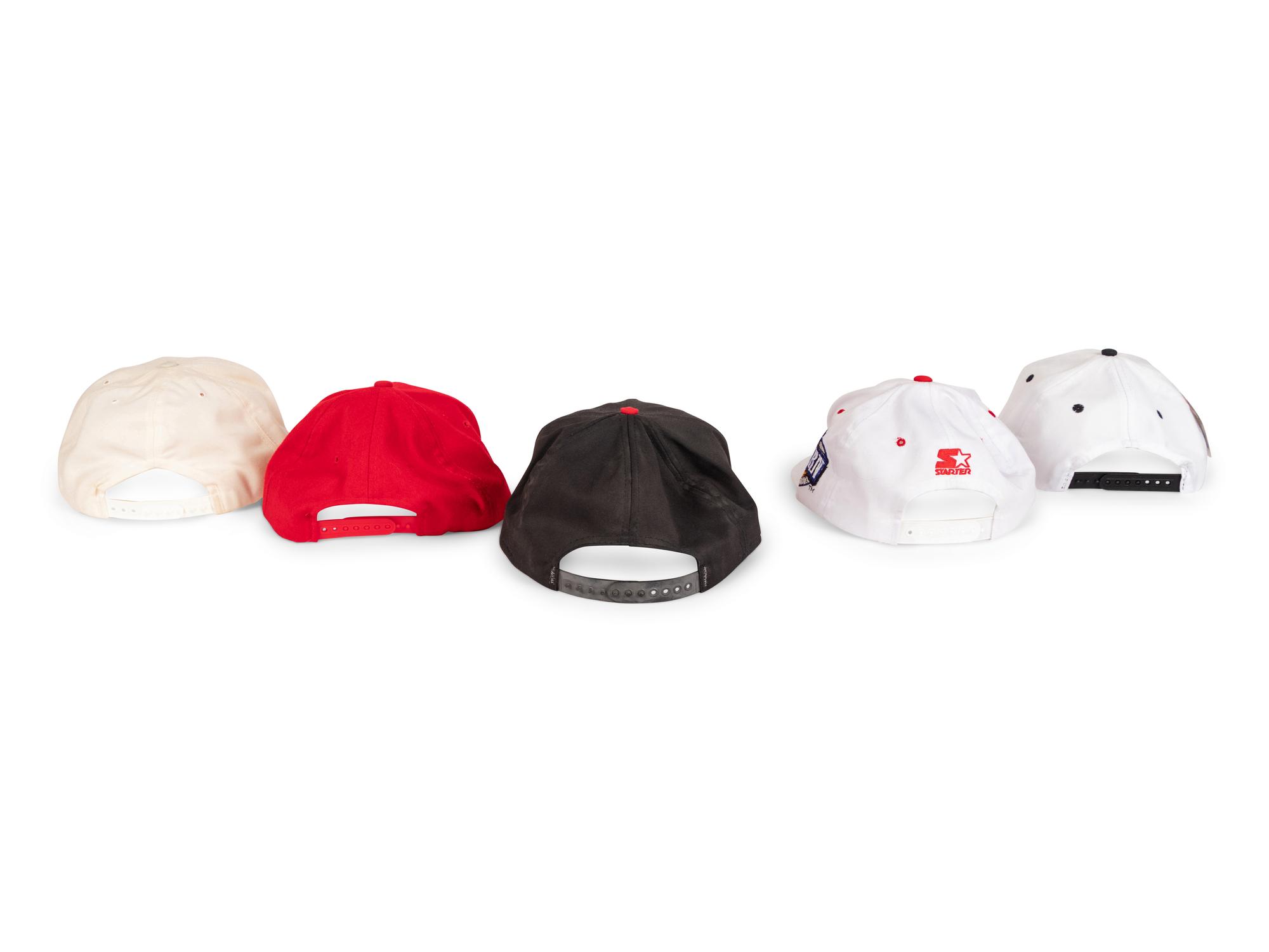 A Group of 10 Vintage Michael Jordan Chicago Bulls Last Dance Era Snapback Hats Caps