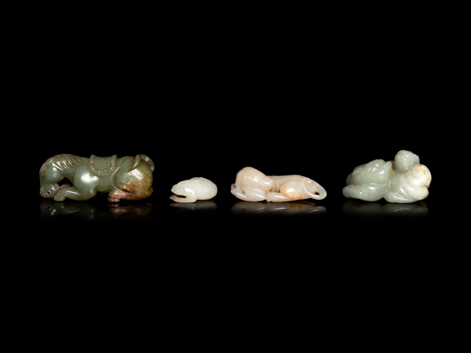 Four Chinese Jade Carvings of Animals