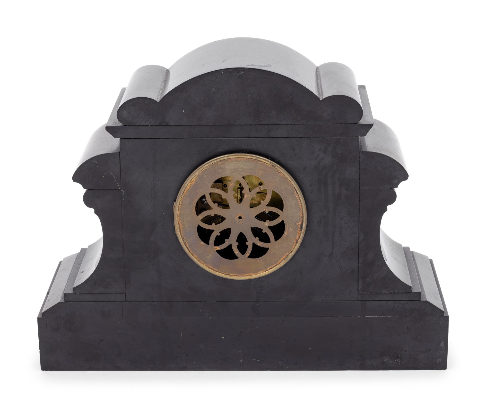 A Gilt Bronze and Slate Mantel Clock Retailed by Tiffany and Co.