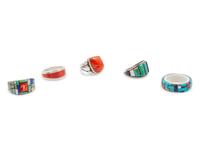 Five Southwestern Rings with Stones