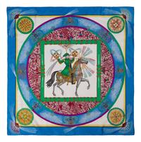 Four Silk Scarves: Two Hermès and Two Gucci