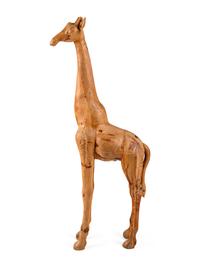 A Carved Pine Figure of a Giraffe