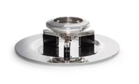 A French Silver-Plate Caviar Server, 20th Century, of circular, tripod form with conforming tray.
