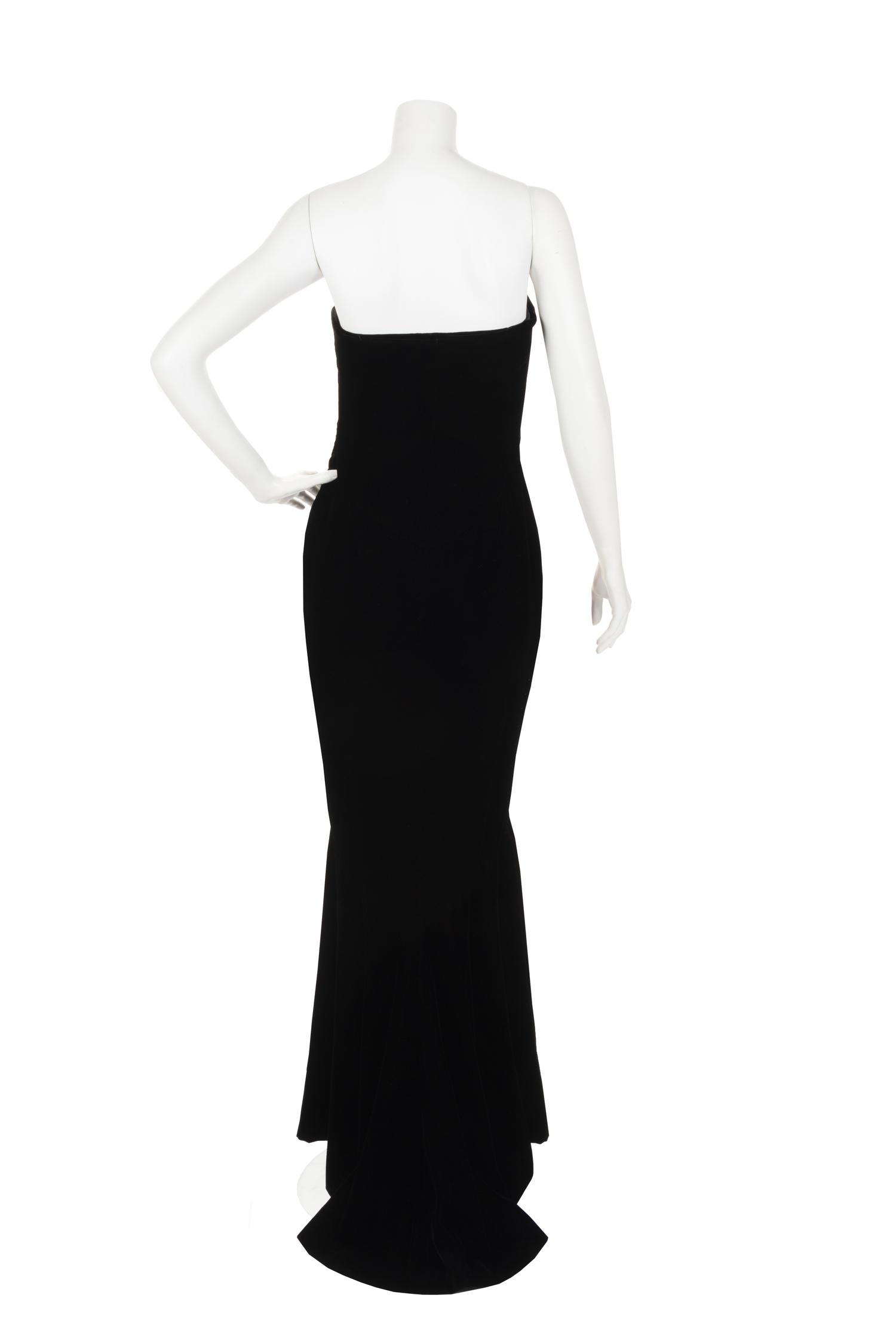 Christian Dior Haute Couture Velvet Strapless Evening Dress, Fall/Winter 1987/88