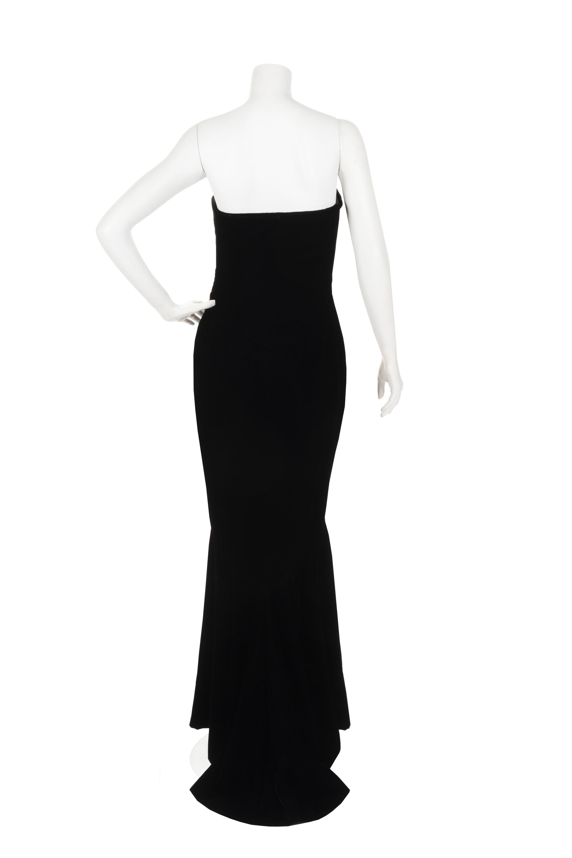Christian Dior Haute Couture Velvet Strapless Evening Dress, Fall/Winter 1987/88