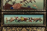 A Large Hardstone Embellished, Gilt and Black Lacquered Wood Screen