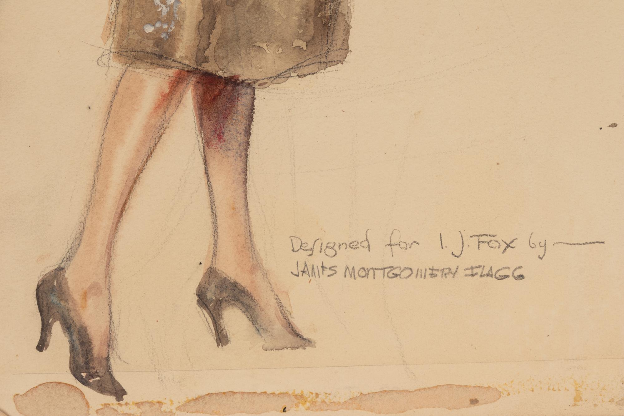 An Archive of Thirteen Conceptual Sketches for I.J. Fox , by James Montgomery Flagg and Russell Patterson, 1940s