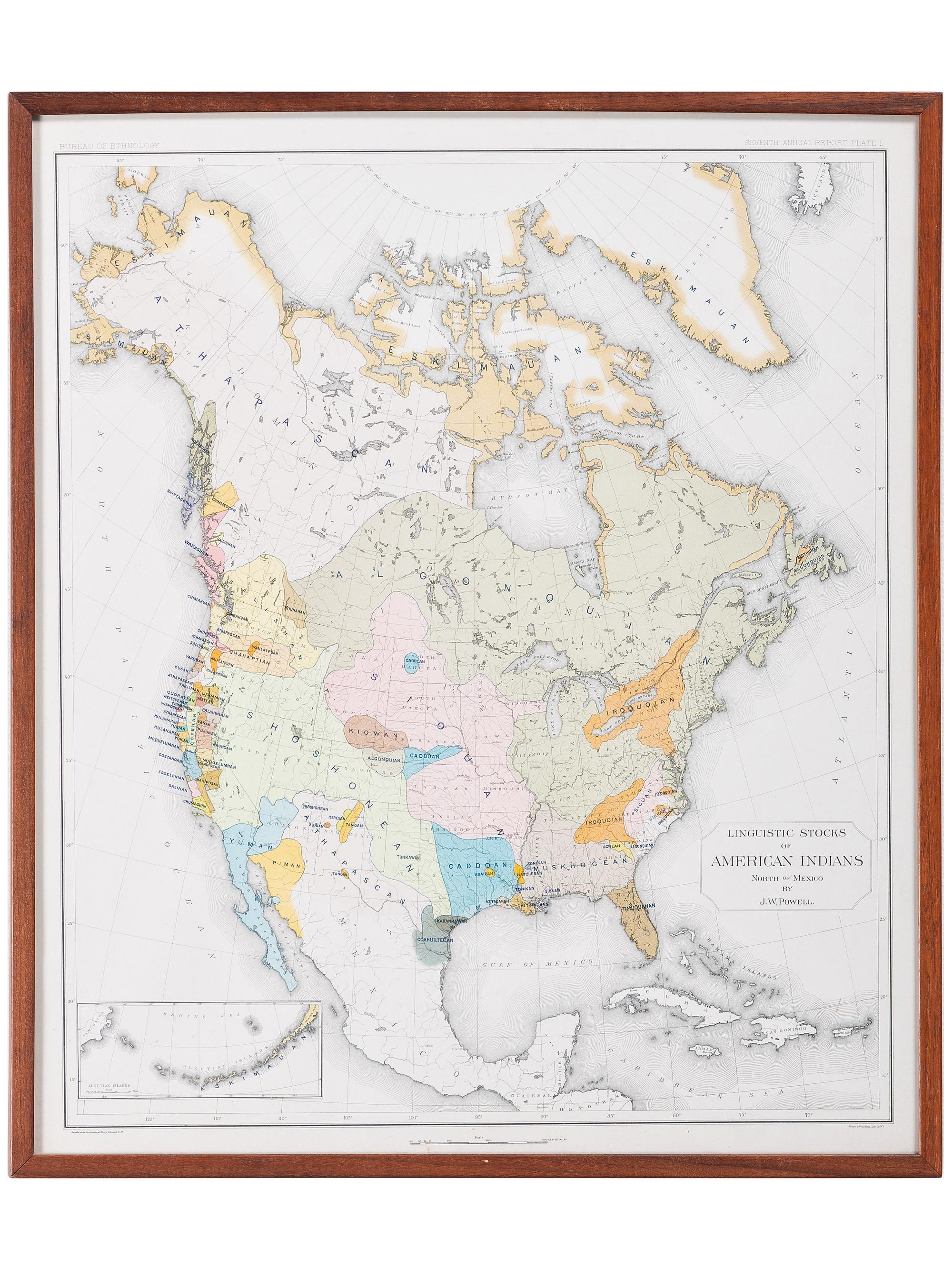 [MAPS & ATLASES -- NATIVE AMERICANS]. A group of 3 Powell Survey maps, comprising: