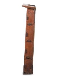 A Continental Brass Mounted Oak Hanging Plate Rack