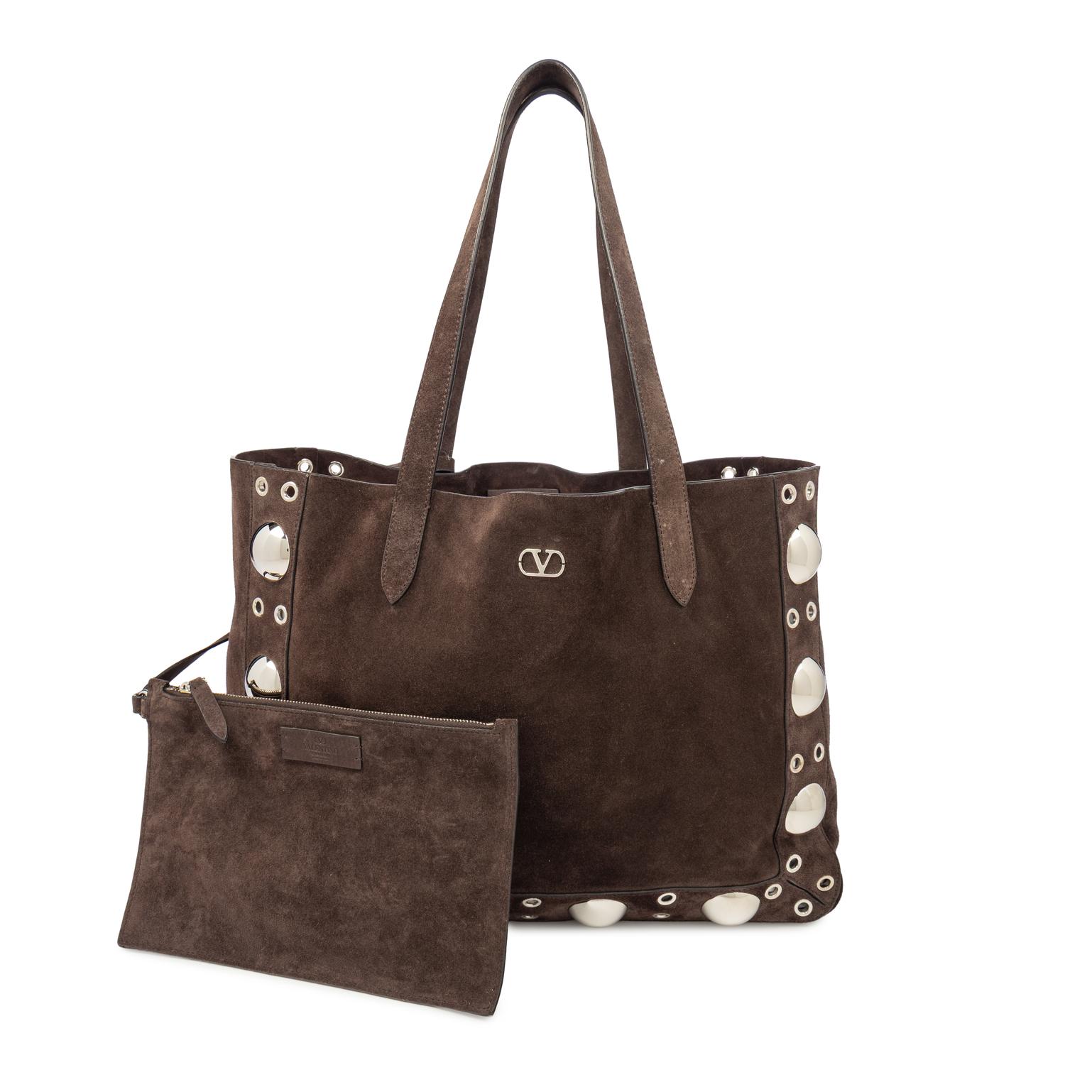 VALENTINO, NELLCOTE STUDDED SUEDE TOTE