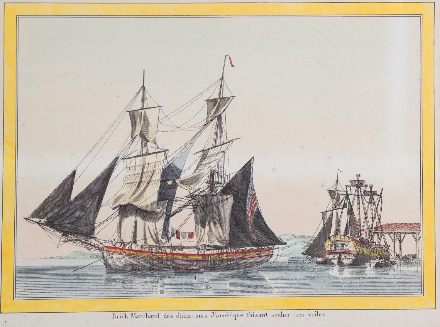 A Pair of Hand-Colored Engravings Framed 14 x 18 inches.