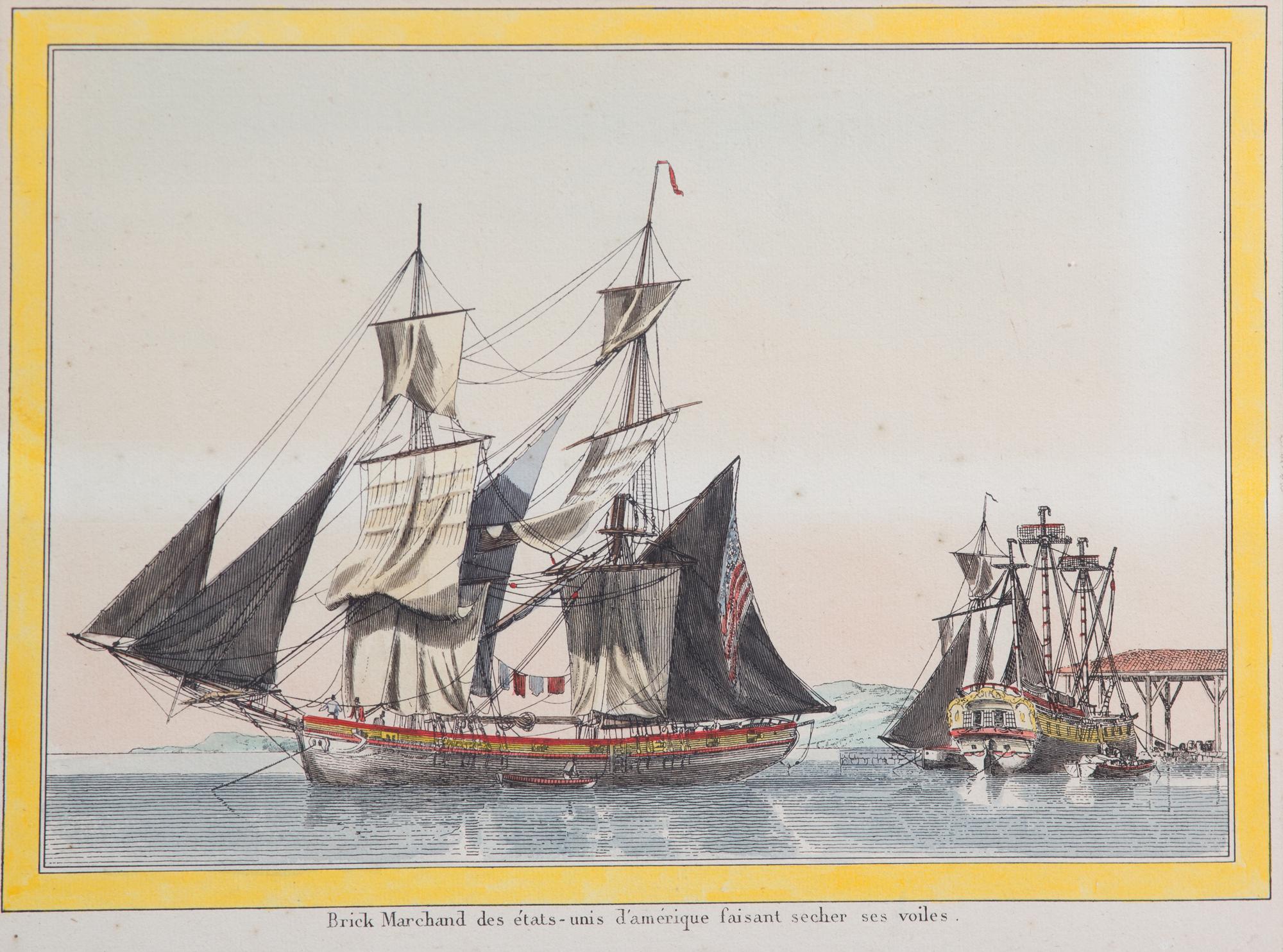 A Pair of Hand-Colored Engravings Framed 14 x 18 inches.