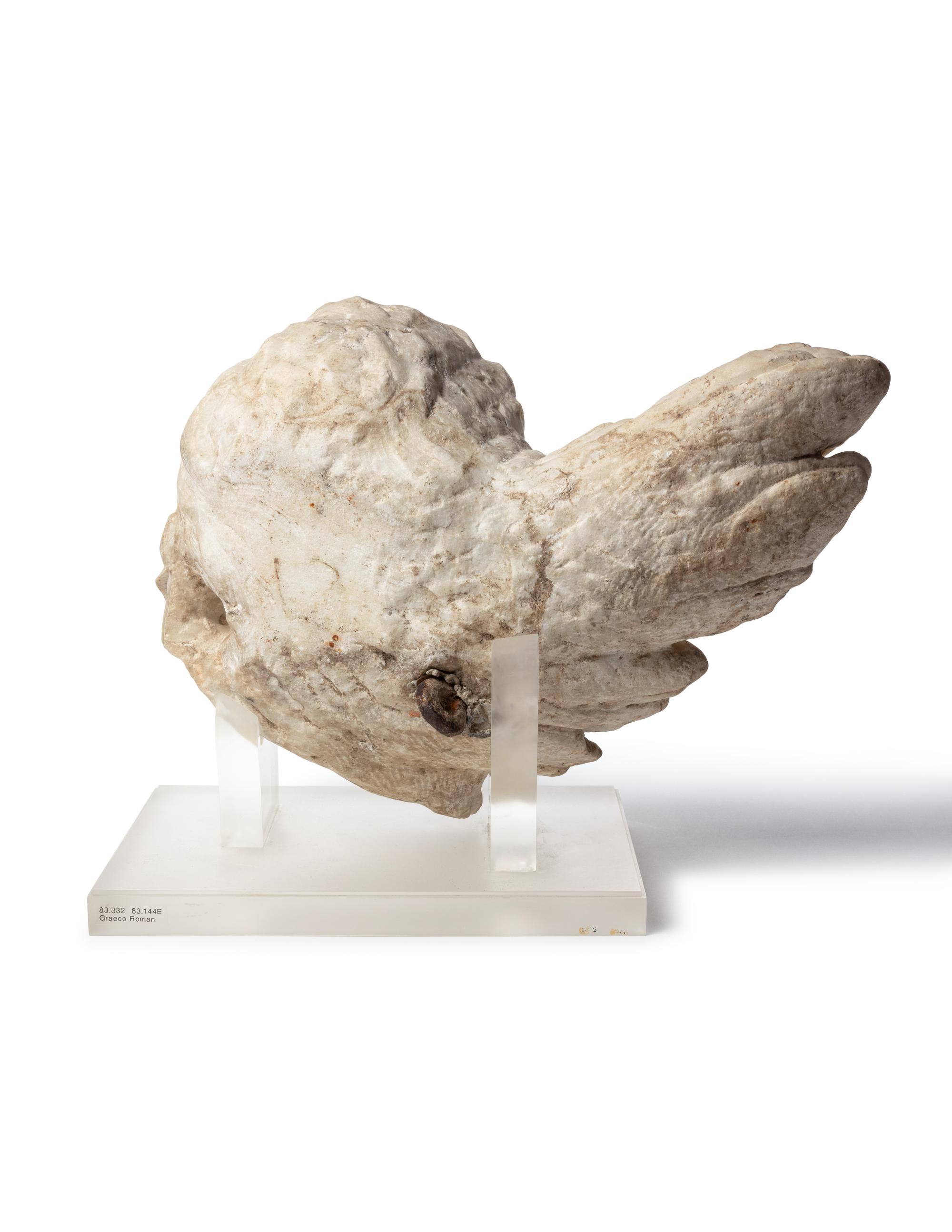 A Continental Marble Winged Cherub