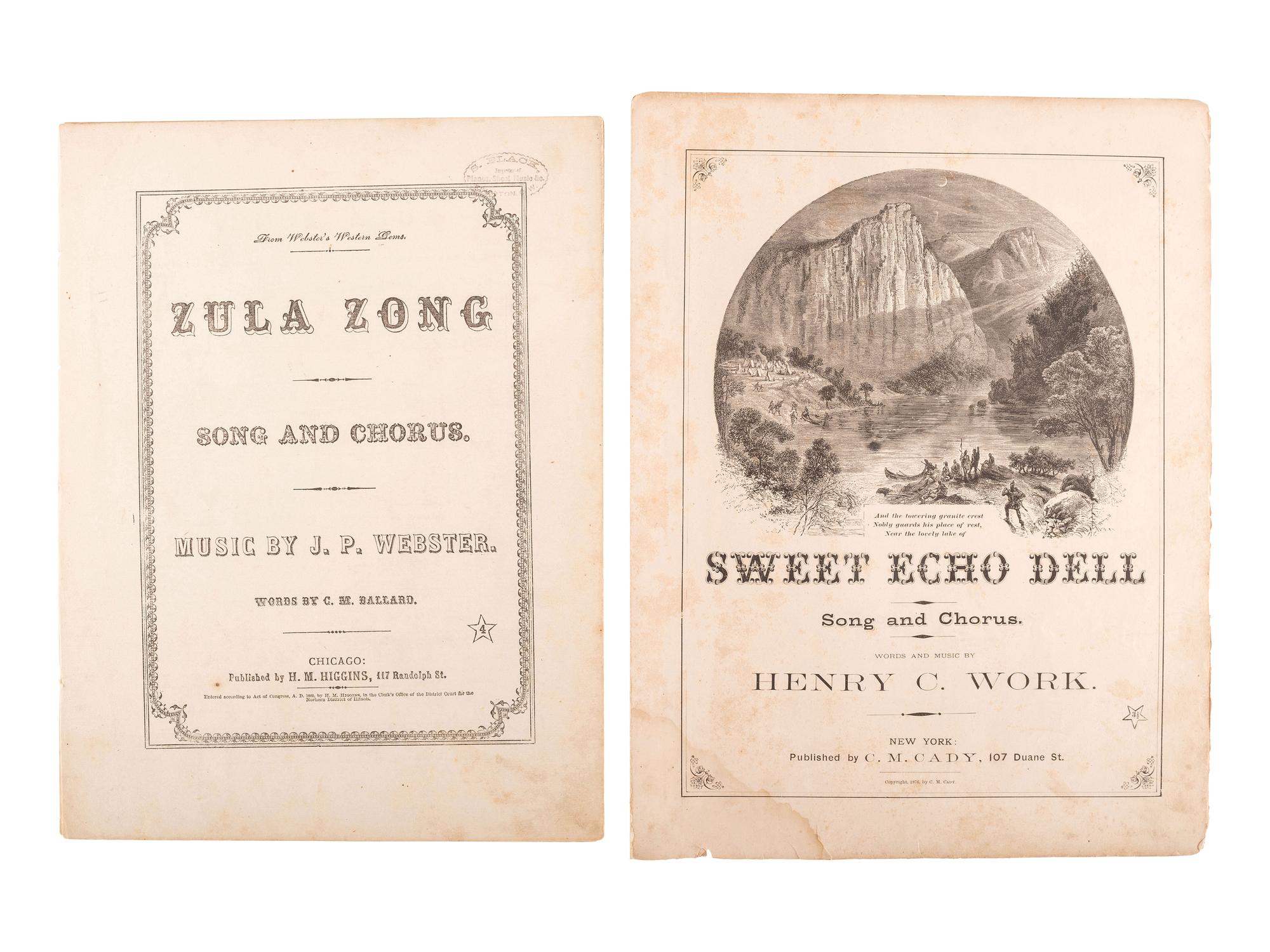 [CIVIL WAR]. 170+ Sheet music, incl. over 50 Civil War songs and many pre-Fire Chicago imprints.