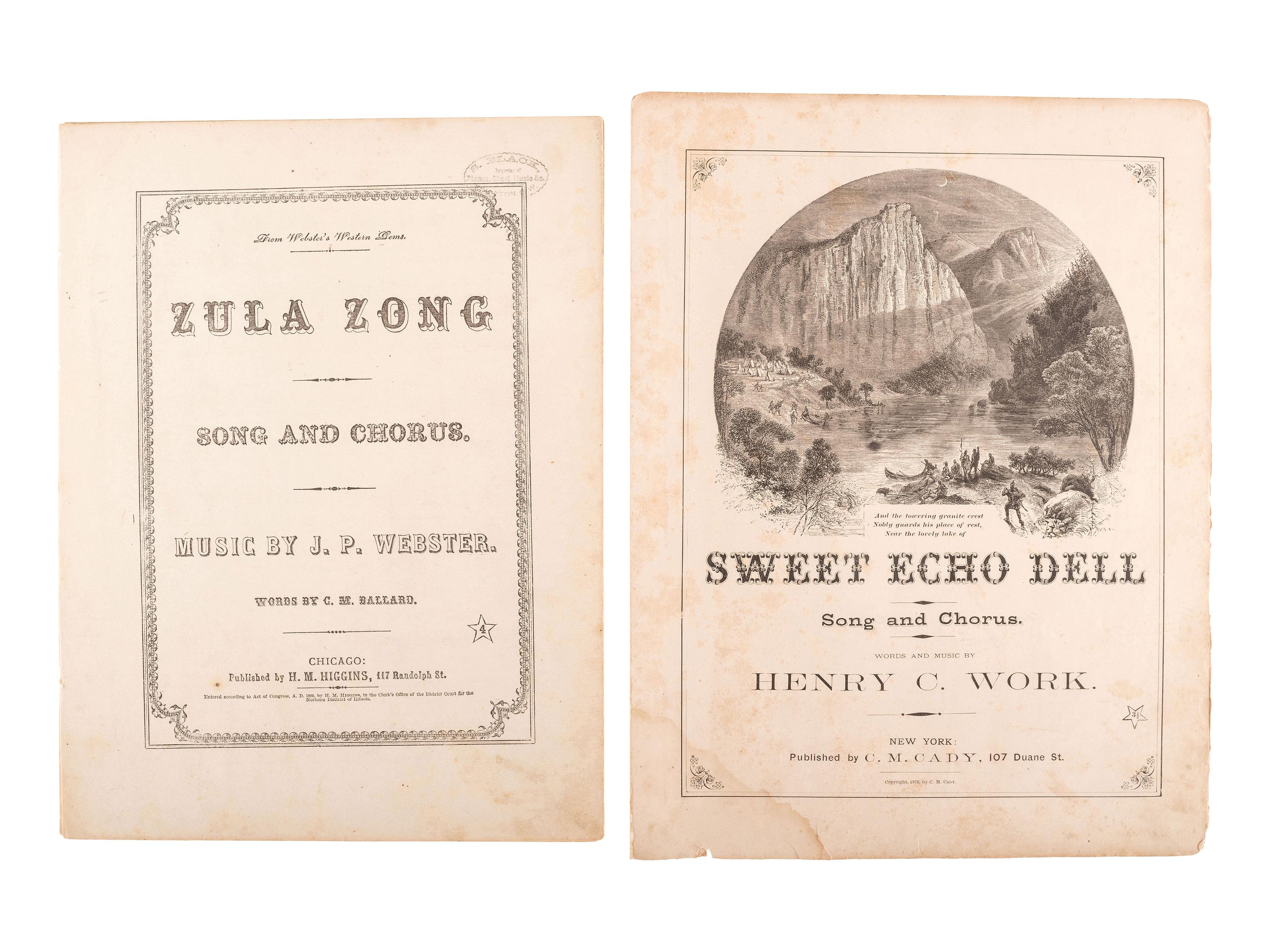 [CIVIL WAR]. 170+ Sheet music, incl. over 50 Civil War songs and many pre-Fire Chicago imprints.