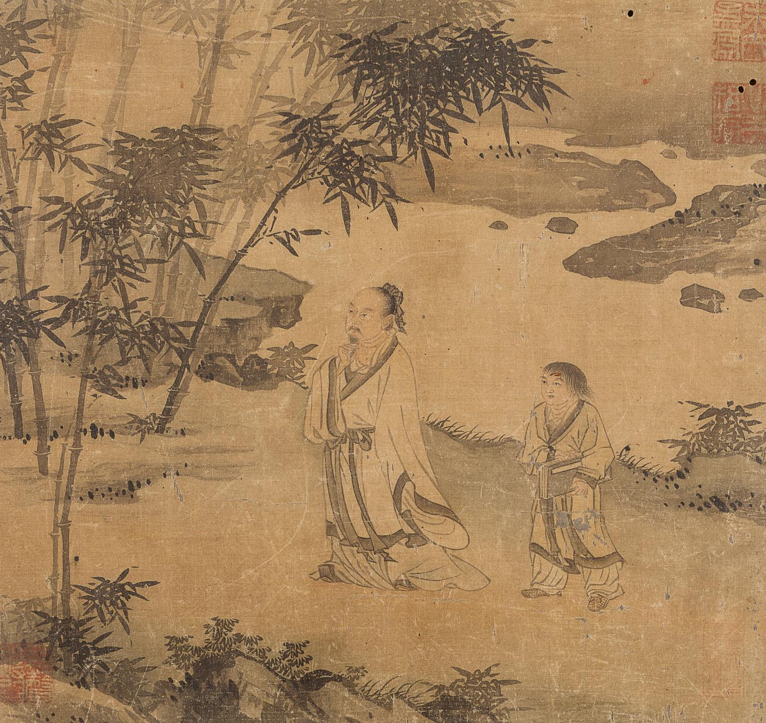 Eleven Loose Album Leaves Depicting Figures and Landscape