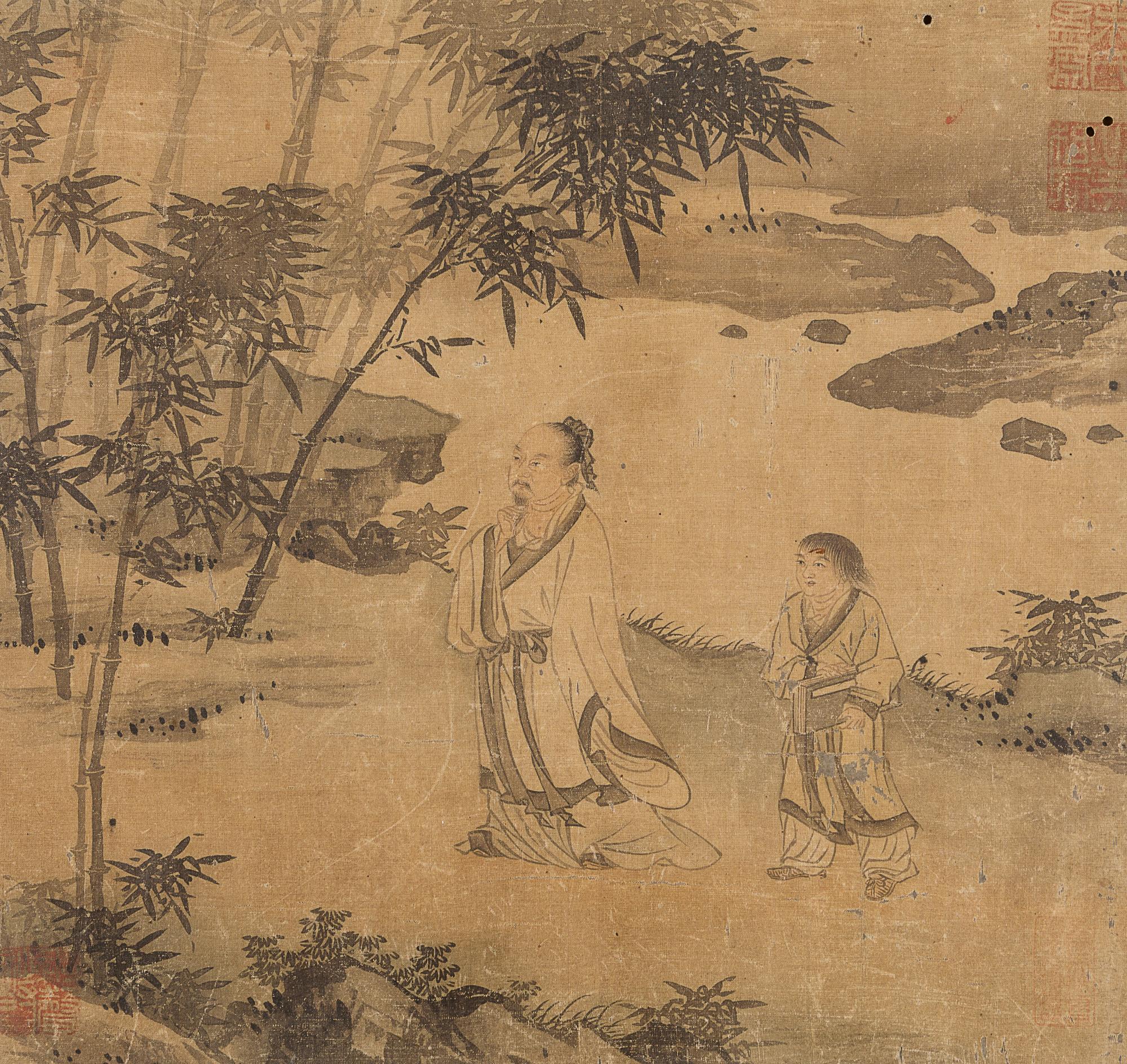 Eleven Loose Album Leaves Depicting Figures and Landscape