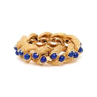 YELLOW GOLD AND LAPIS LAZULI BRACELET