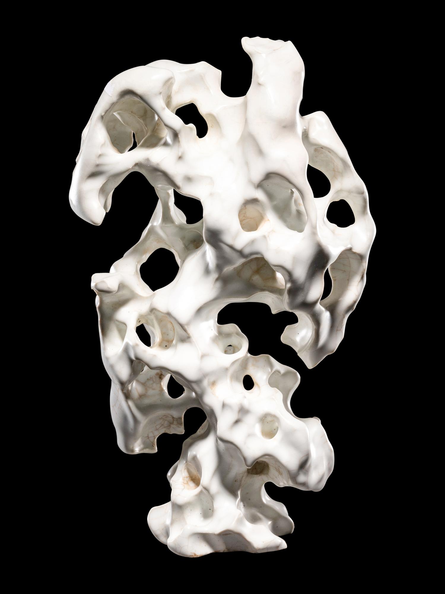 A White Glazed Porcelain Scholar's Rock