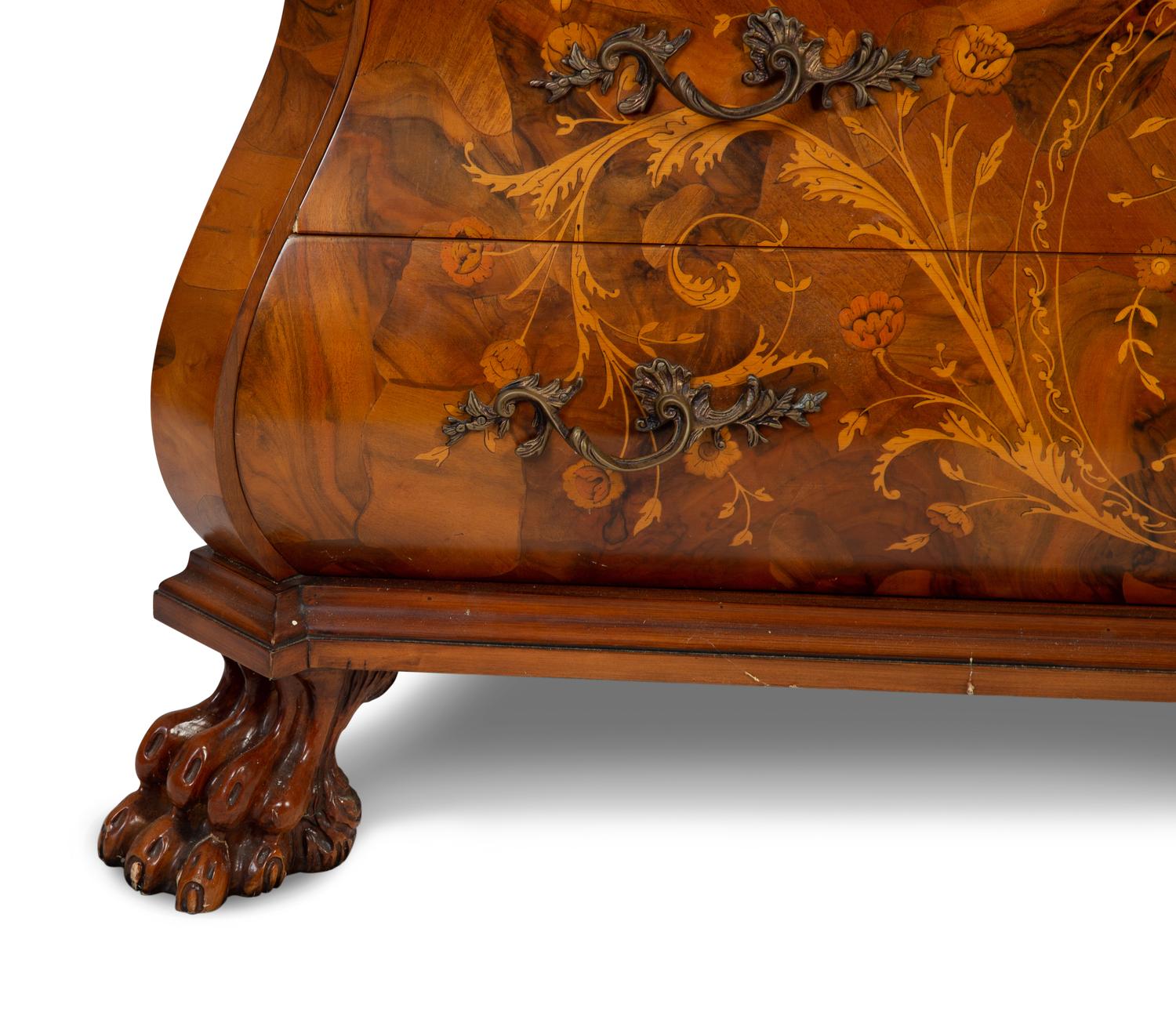 A Dutch Baroque Style Marquetry Secretary Bookcase — 20TH CENTURY