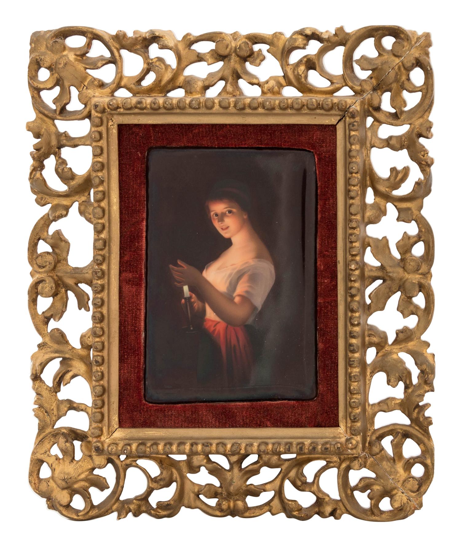 A German Painted Porcelain Plaque