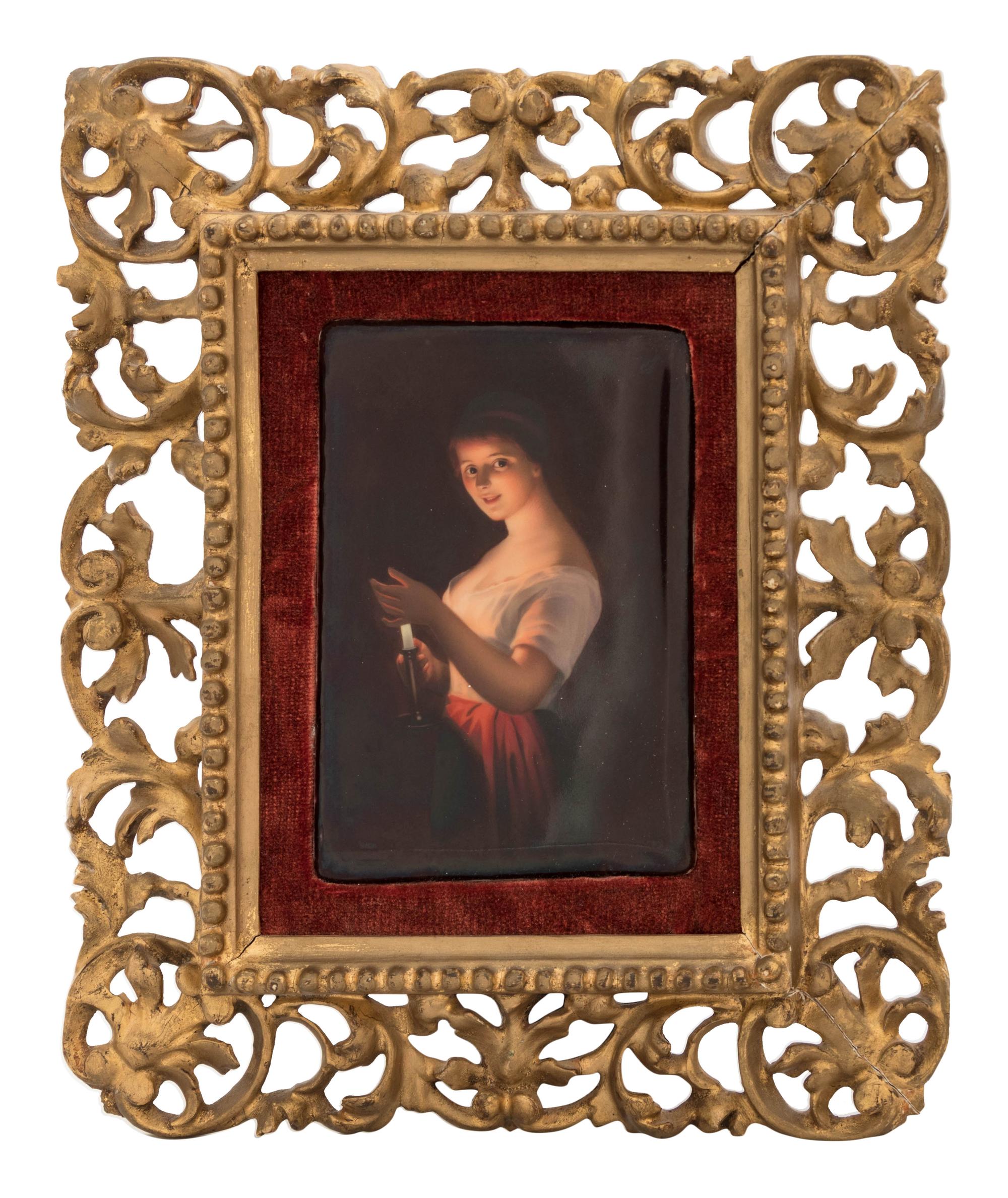 A German Painted Porcelain Plaque