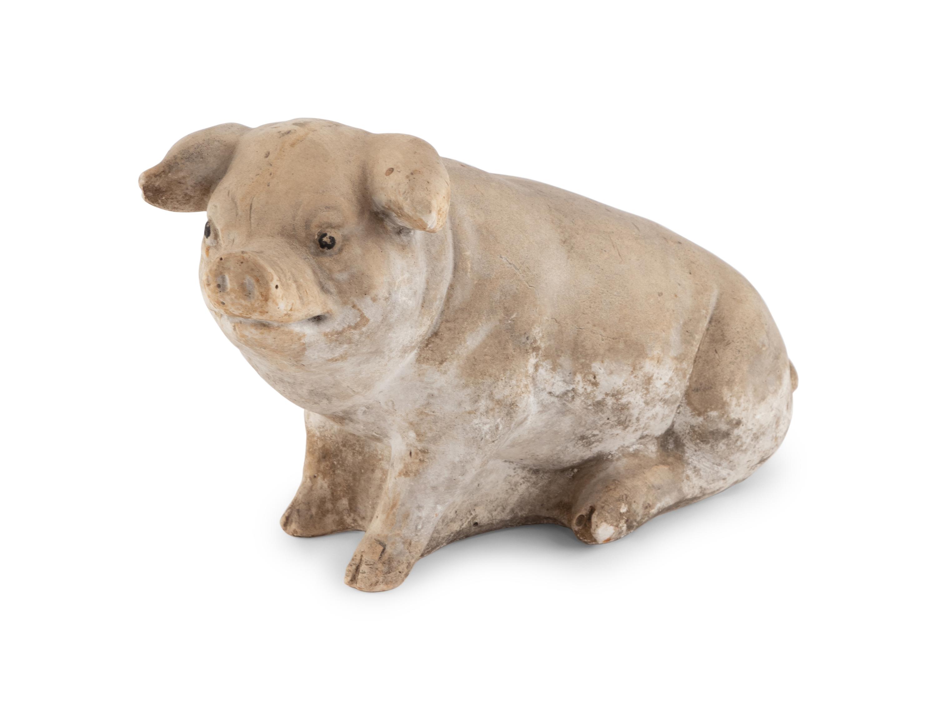 A Chalkware Pig Figure