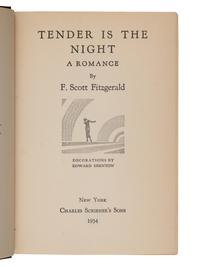FITZGERALD, F. Scott (1896-1940). Tender is the Night . New York: Charles Scribner's Sons, 1934.