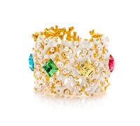 A Kenneth Jay Lane White Enamel Cuff,