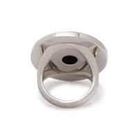 BULGARI, ONYX AND WHITE GOLD RING