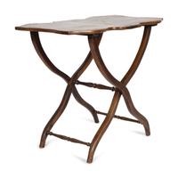 A Victorian Mahogany Folding Butterfly Table on X-form Base — 19TH CENTURY