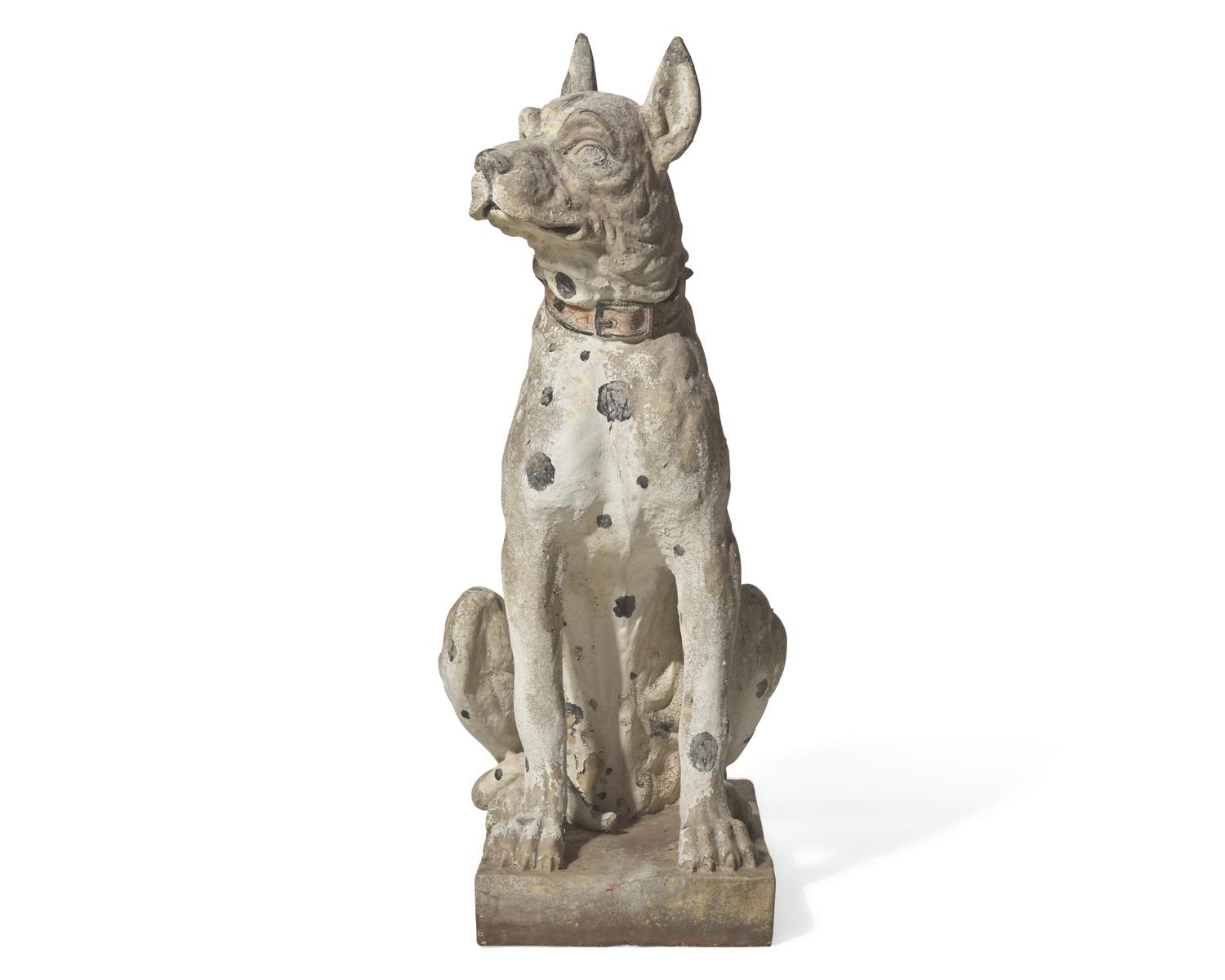 A painted cast resin figure of a mastiff, probably 20th century
