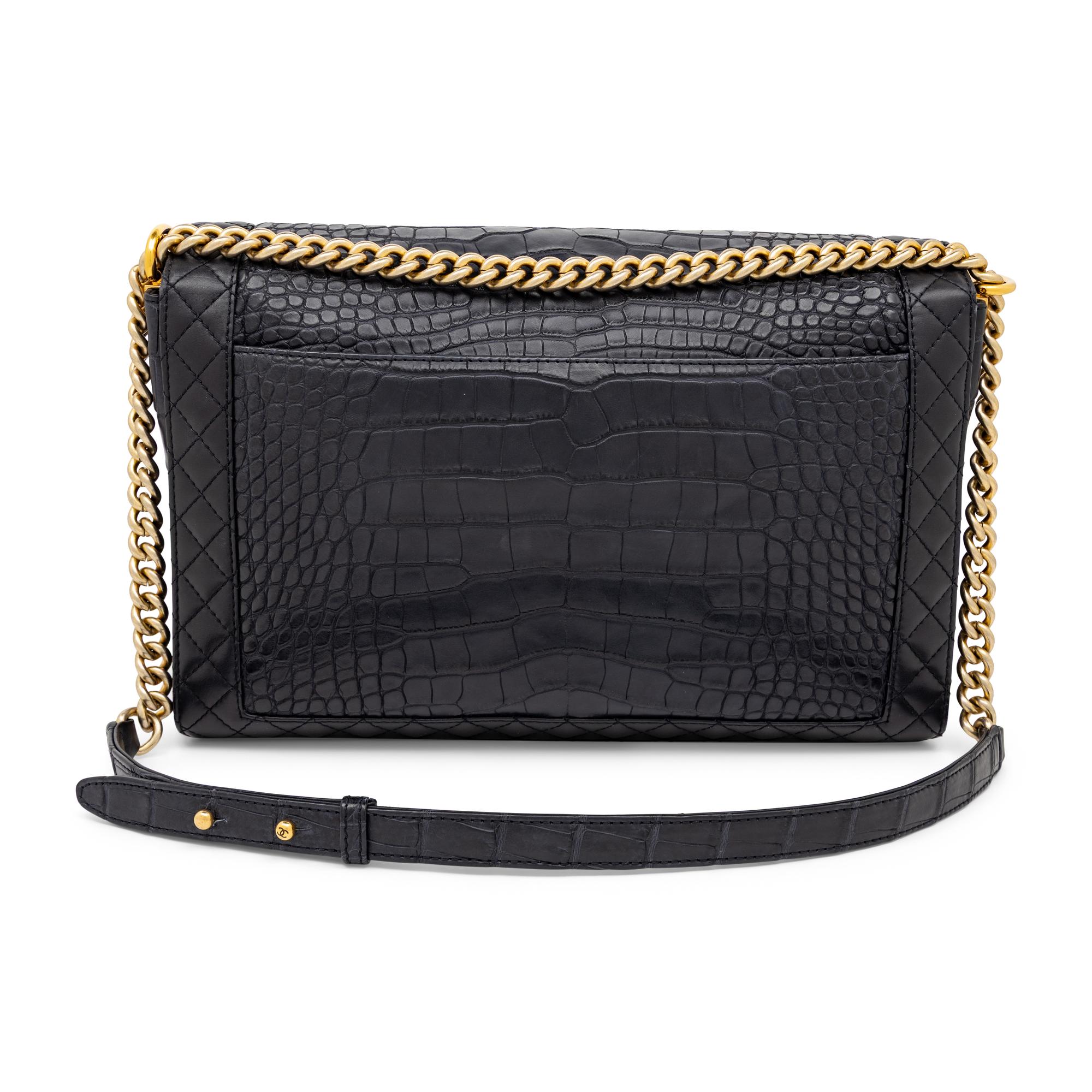 Chanel, XL Boy Bag in Navy Alligator
