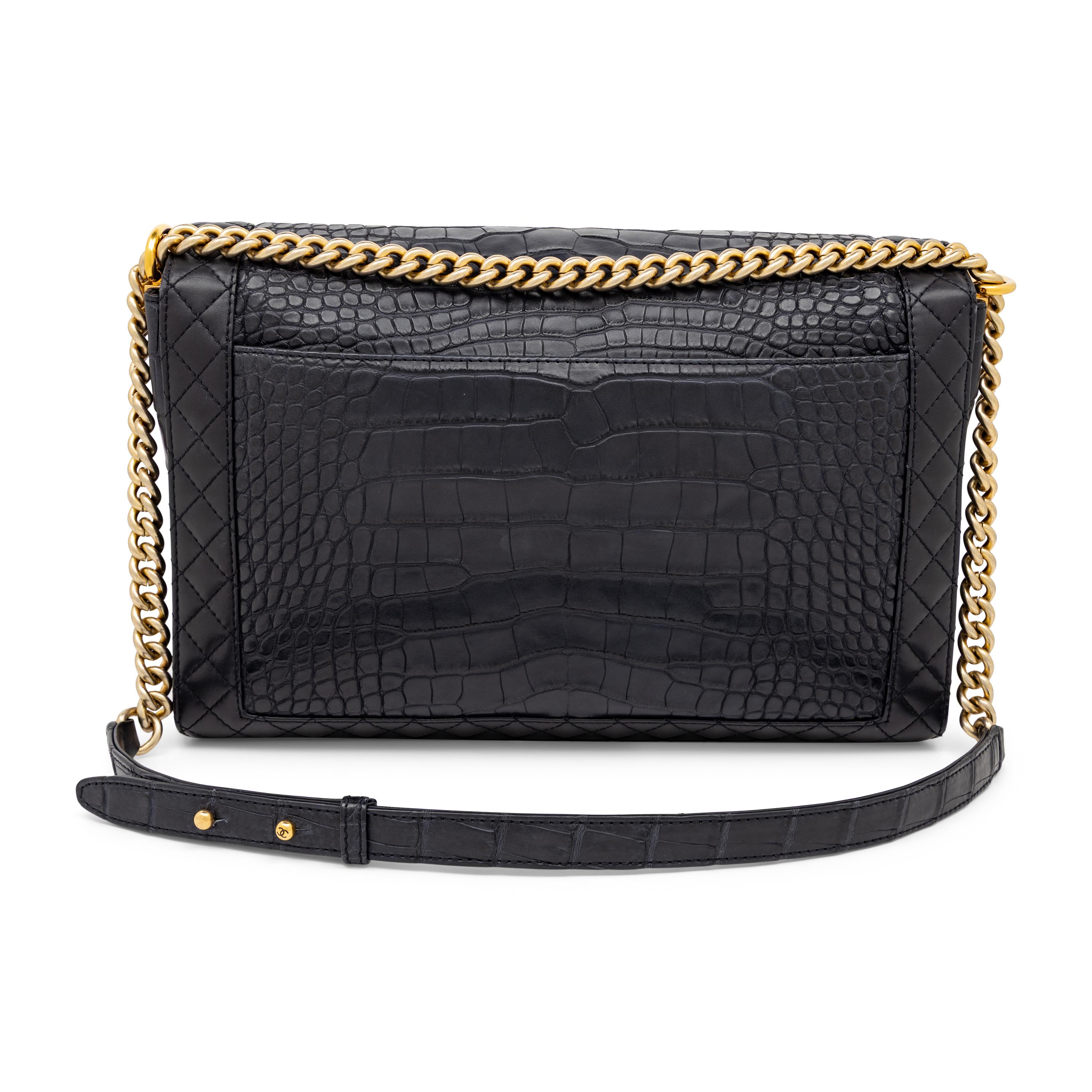 Chanel, XL Boy Bag in Navy Alligator