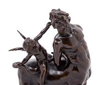 A Grand Tour Bronze Figural Group of a Centaur and Eros
