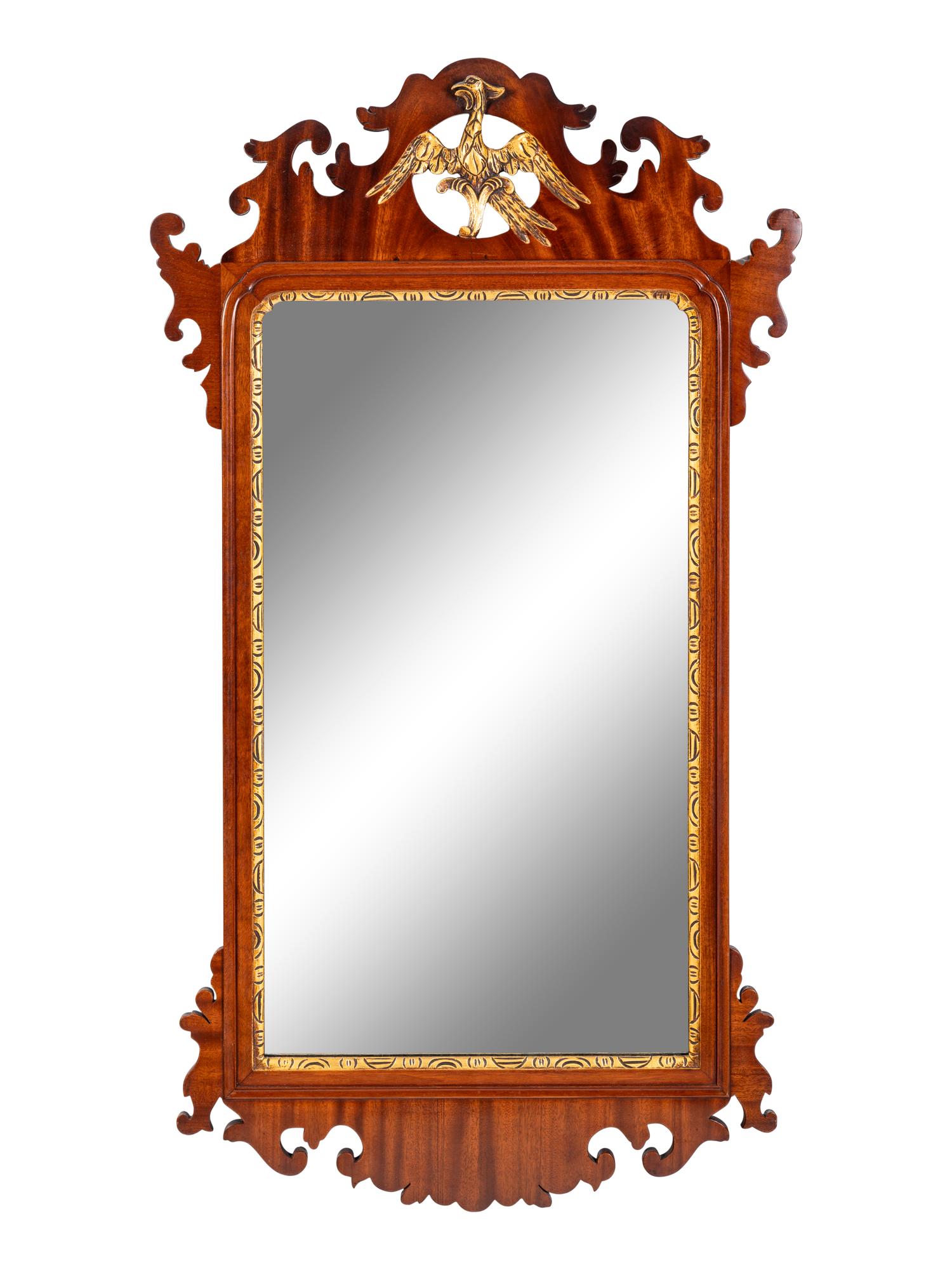 A George III Style Parcel Gilt Mahogany Mirror