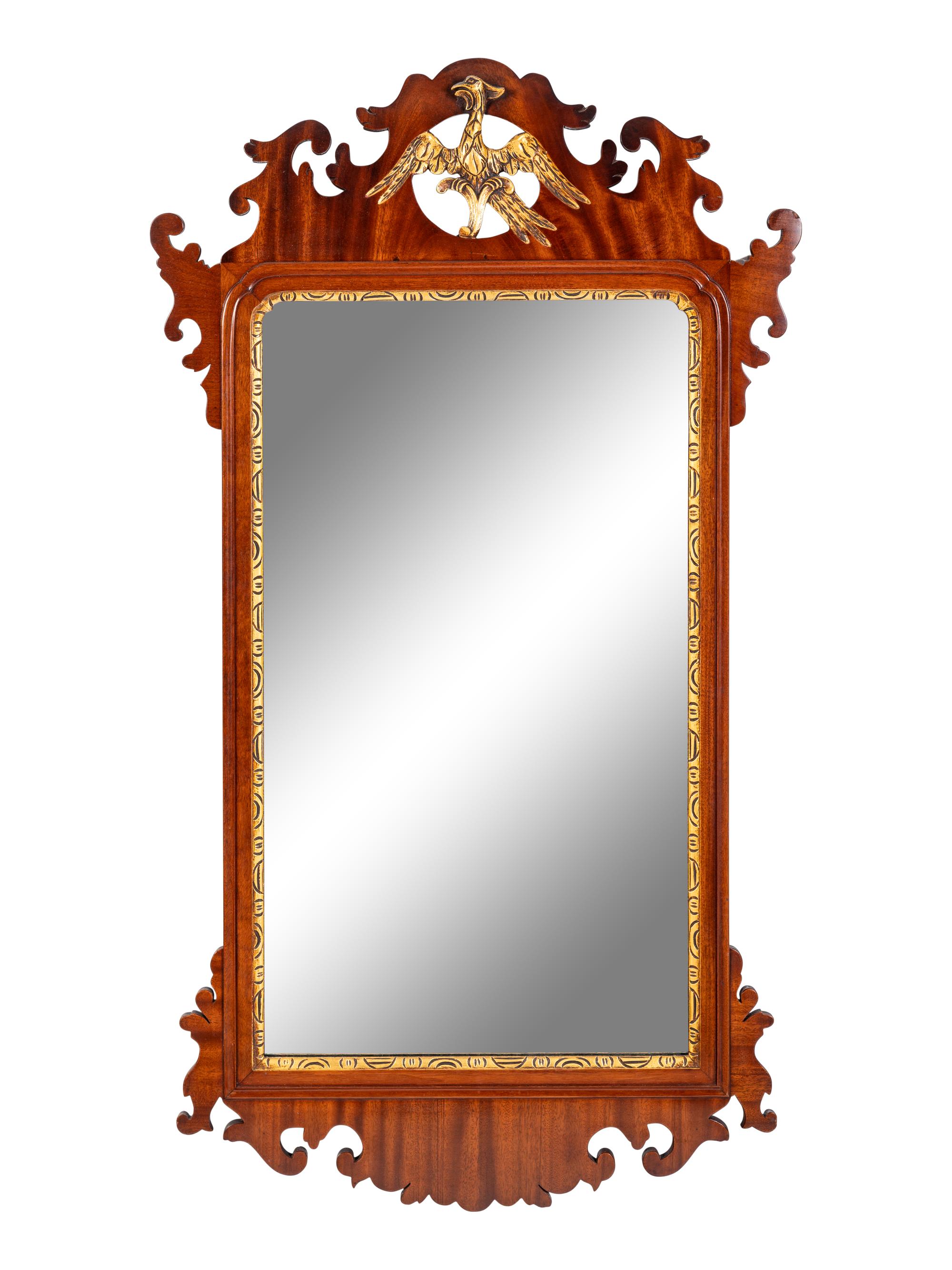 A George III Style Parcel Gilt Mahogany Mirror