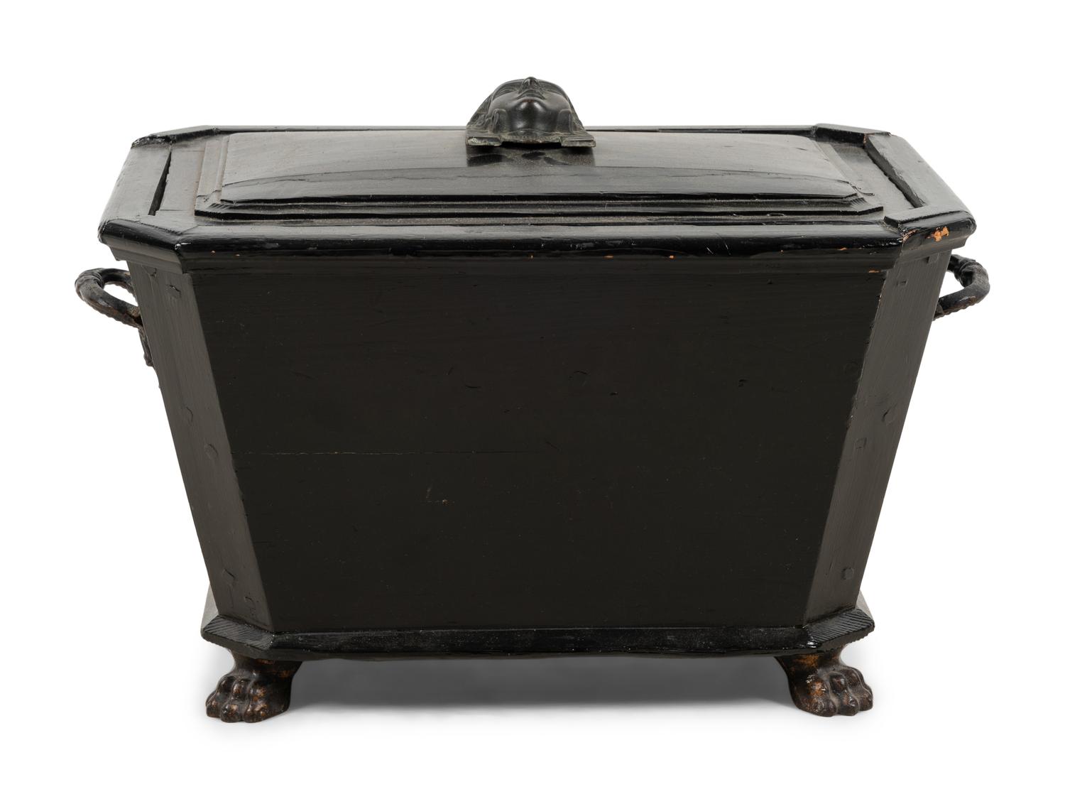 An Egyptian Revival Ebonized Coal Hod
