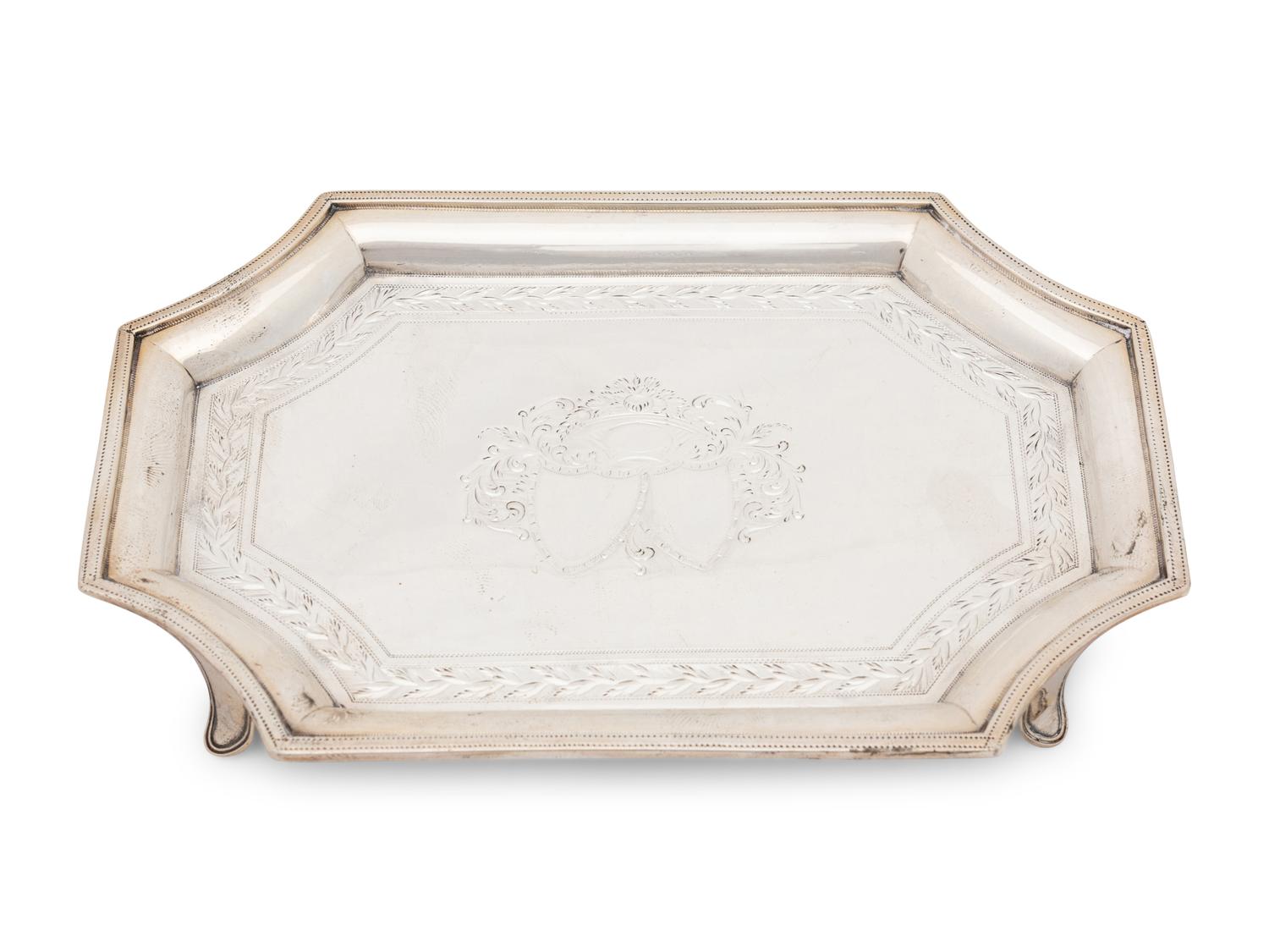 An English George III Silver Teapot and Stand