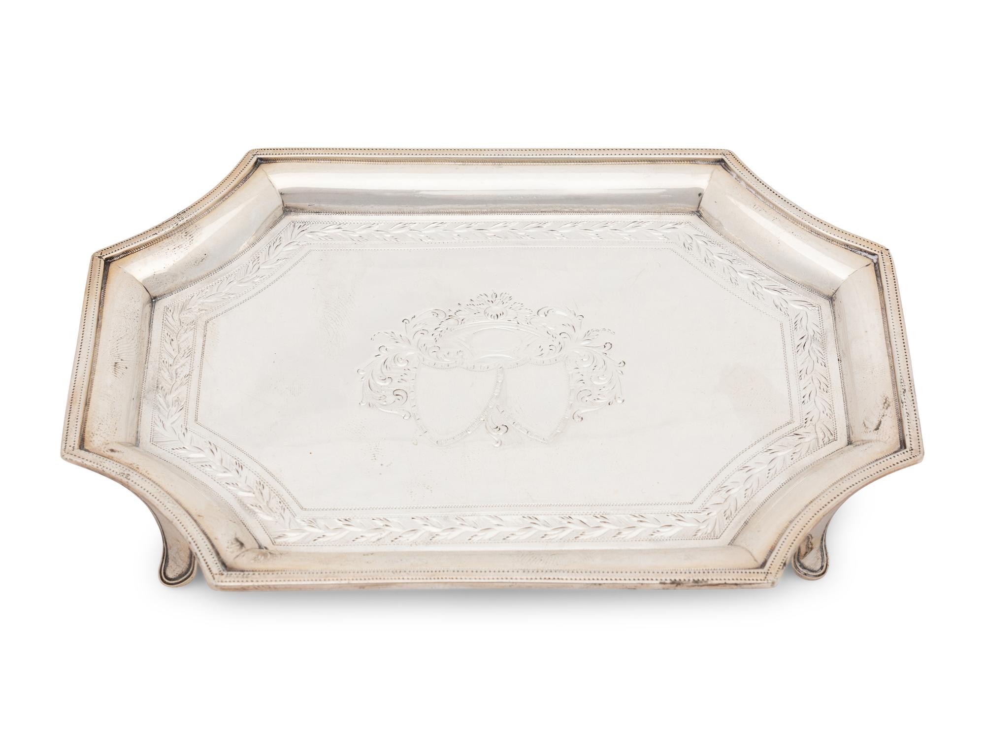 An English George III Silver Teapot and Stand