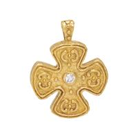 KATY BRISCOE, YELLOW GOLD AND DIAMOND 'MARY CROSS' PENDANT