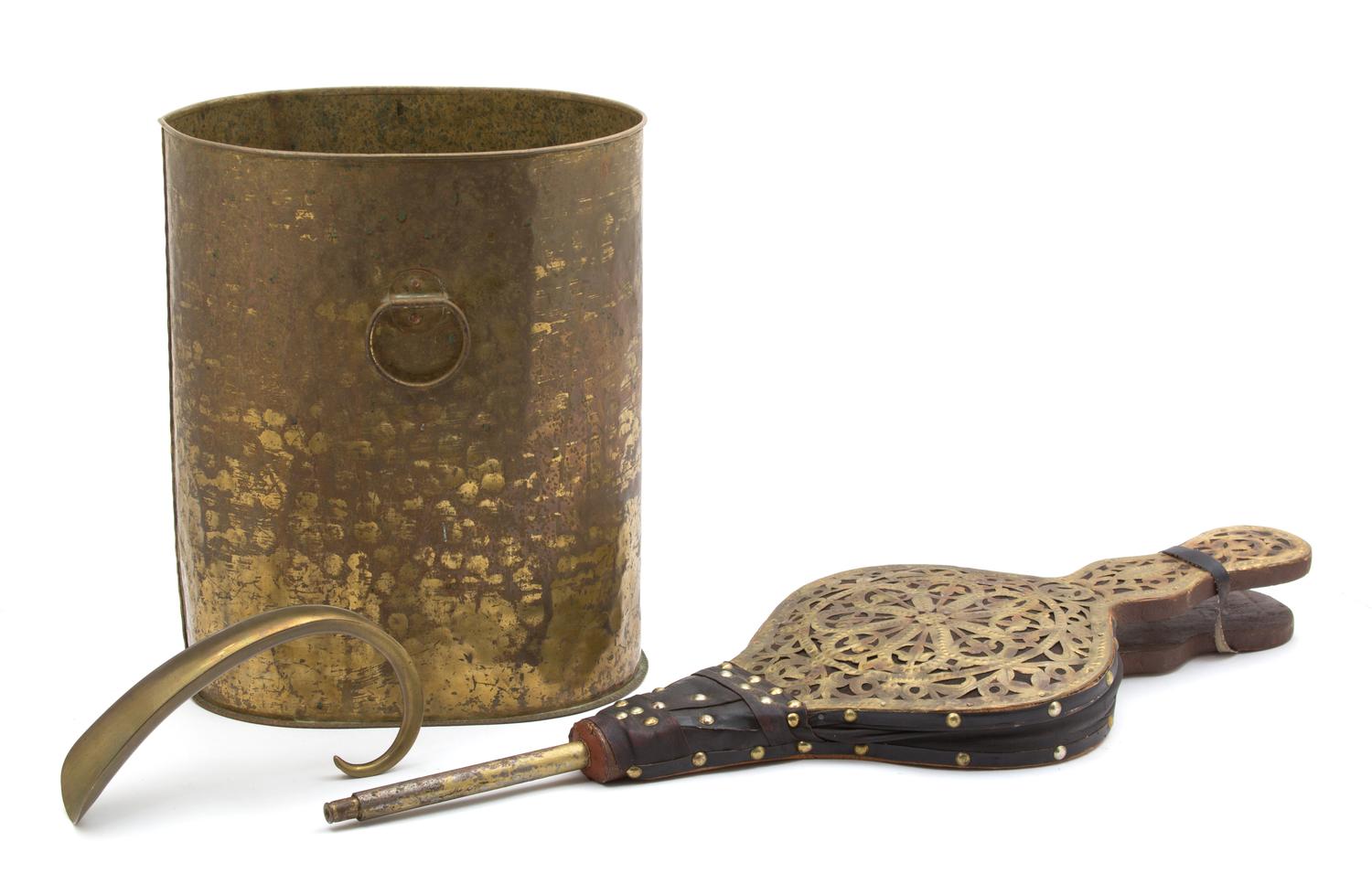 Three Brass Articles Length of bellows 26 1/2 inches — 20TH CENTURY