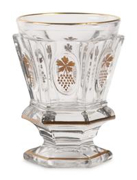 A Val Saint Lambert Gilt Decorated Cut Glass Table Service