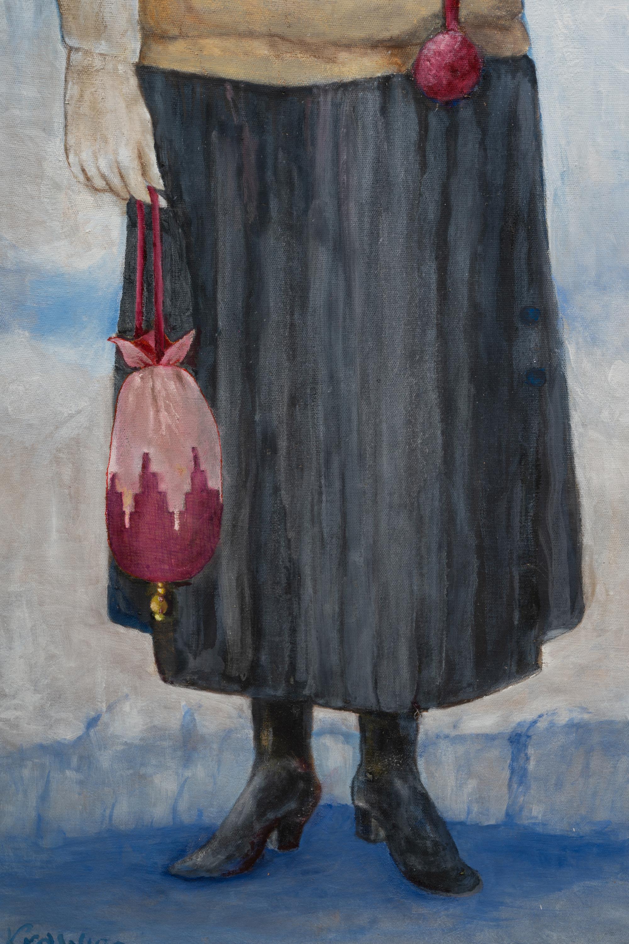Woman in Snowy Forest