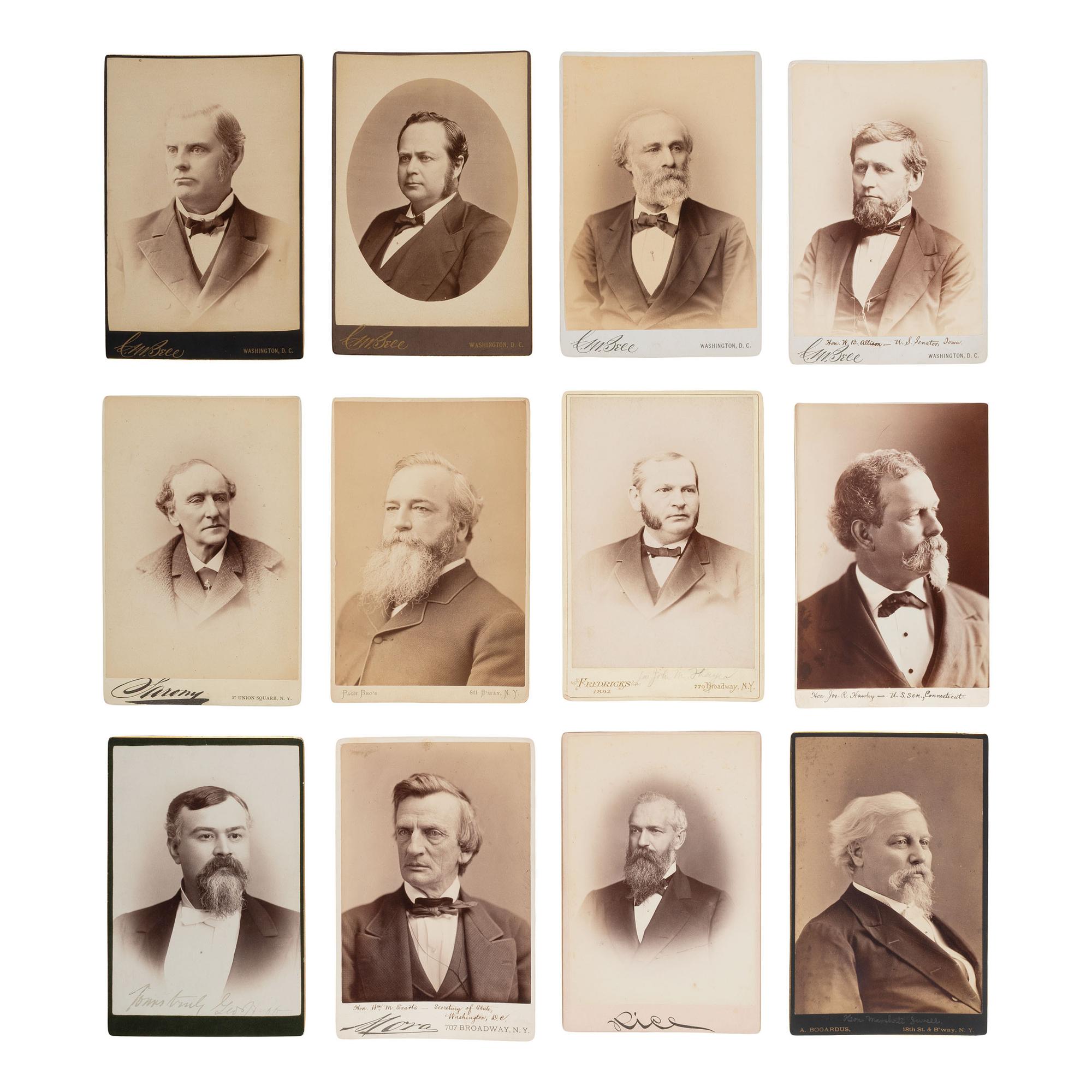 [Americana] Group of 92 Cabinet Cards of Politicians and Judges, incl. Works by Brady, etc.