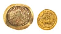 Two Byzantine Coins , Gold Solidus — Gold Solidus