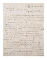 [AROOSTOOK WAR]. ALS describing Canadians threatening to burn towns. Buffalo, NY, 1838.