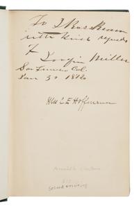 Miller, Joaquin (1837-1913). Songs of the Sierras . Boston: Robert Brothers, 1872.