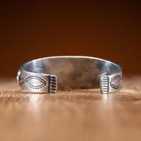 Heavy Navajo Silver and Turquoise Cuff Bracelet